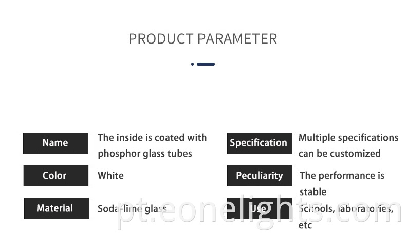 Tubo de vidro de vidro branco fluorescente interno tubo de vidro de grande diâmetro